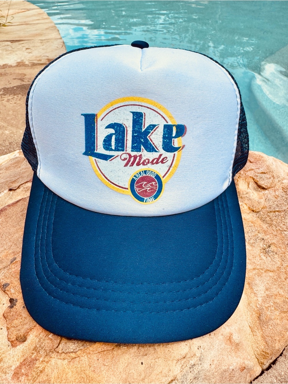 Lake Mode Navy & White Trucker Cap